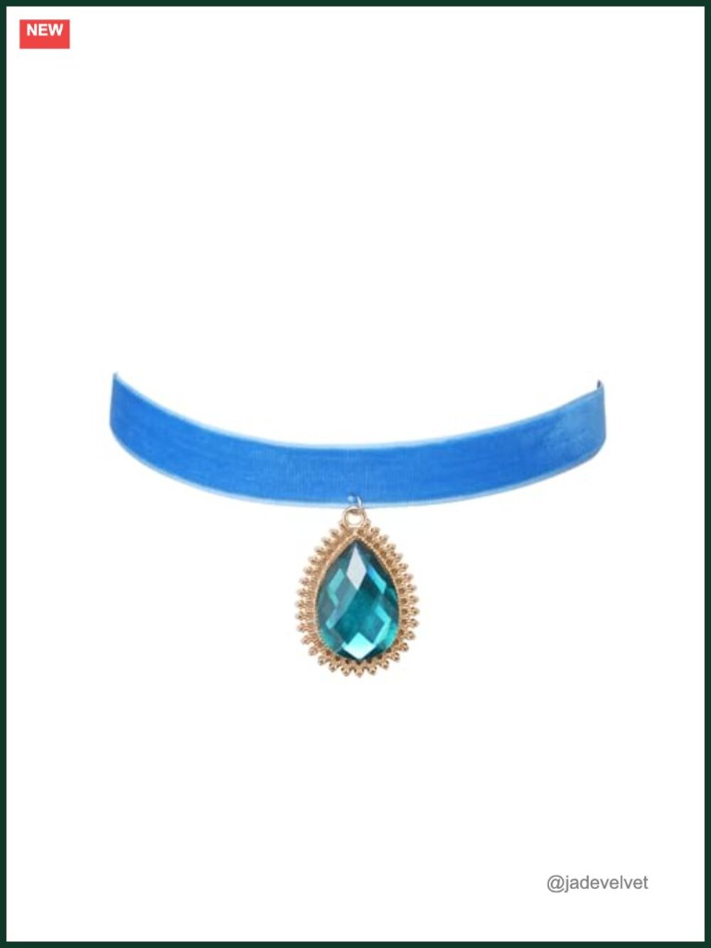 RareLove Blue Choker Rhinestone Teardrop Renaissance Necklace for Women